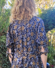 Wild Flower Navy Tan