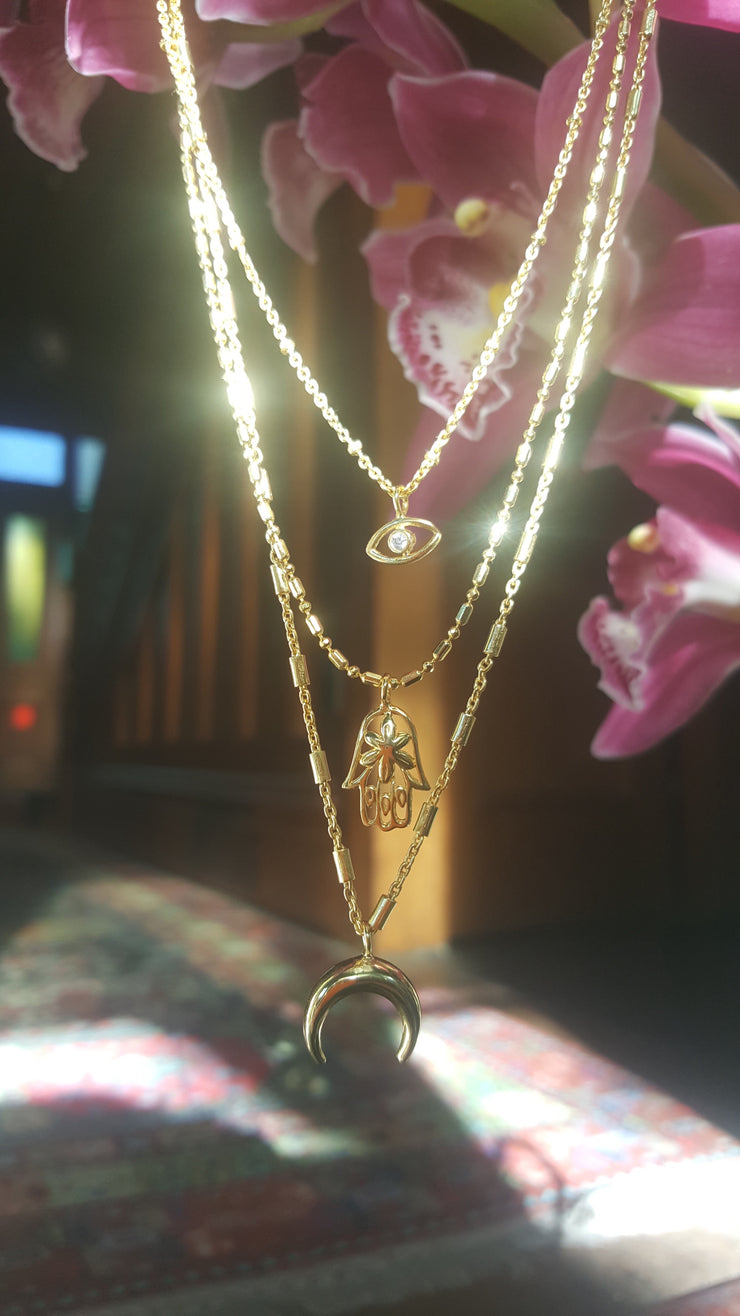 Triple Hamsa Rose Gold Plate